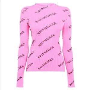 💖AUTHENTIC BALENCIAGA LOGO SIZE M PINK LONG SLEEVE TOP💖